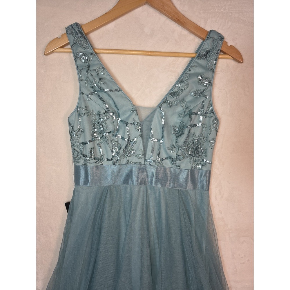 Ever Pretty Blue High Low Tulle Formal Dress Sequin Beaded Size Small NWT - Picture 4 of 13